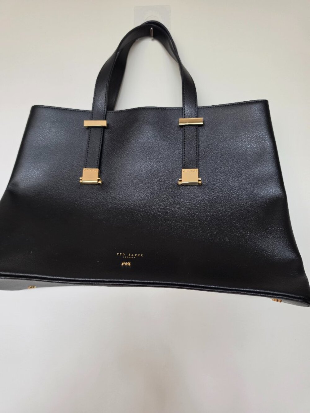 Ted Baker London Black Leather Tote Bag – Gold Hardware NWT